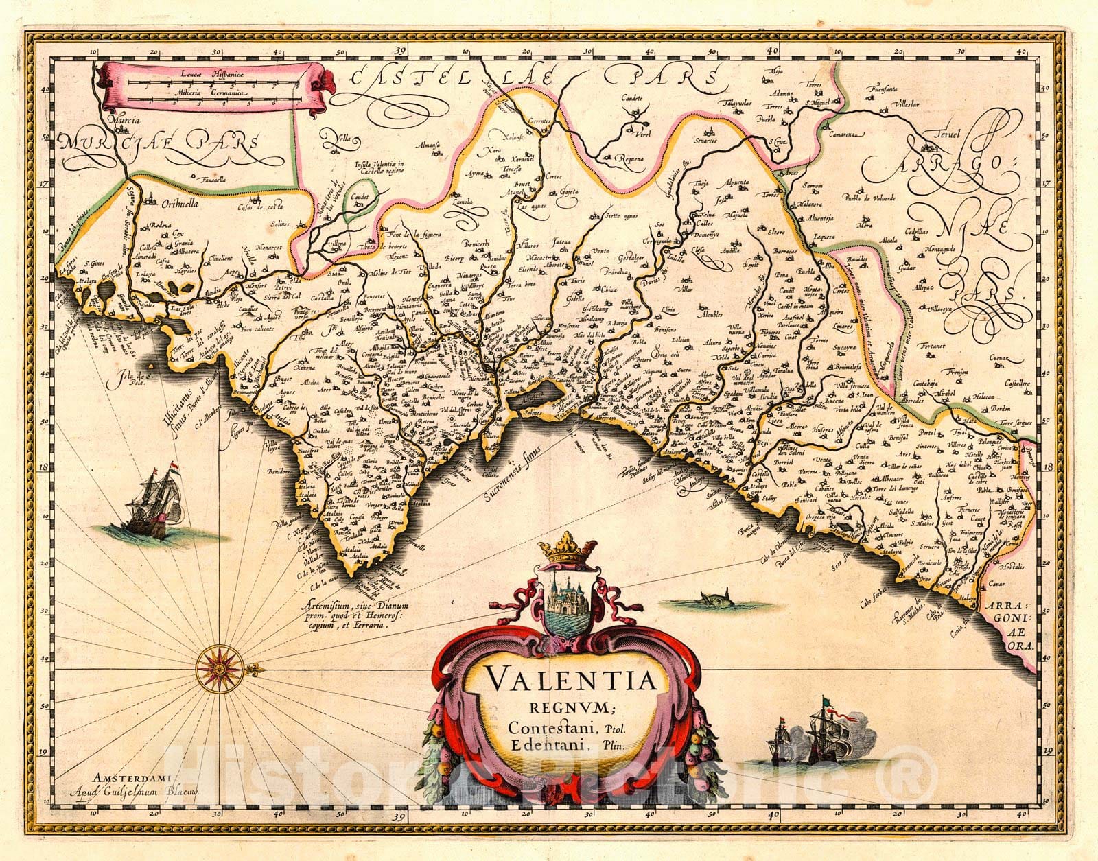 Historic Map : 1630 Valentia Regnum Contestani, Ptol, Edentani, Plin. : Vintage Wall Art