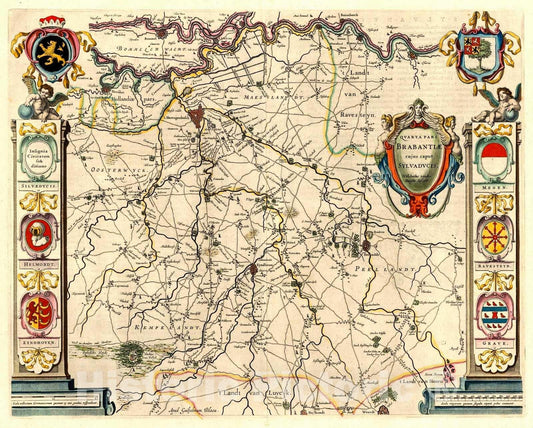 Historic Map : 1635 Quarta pars Brabantiae cujus caput Sylvaducis  : Vintage Wall Art