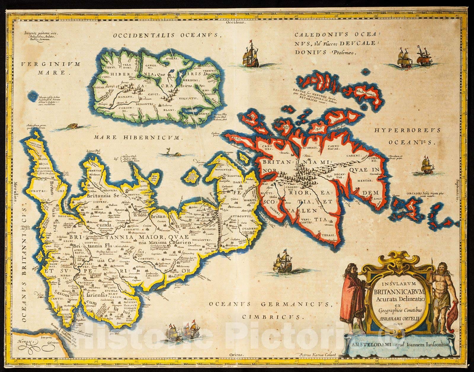 Historic Map : 1640 Insvlarvm Britannicarvm / Acurata delineatio ex Geographicic Conatibus Abrahami Ortelii : Vintage Wall Art