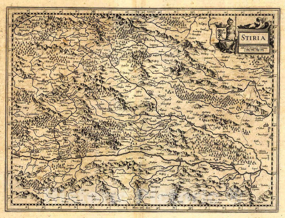 Historic Map : 1649 Stiria [Eastern Austria] : Vintage Wall Art