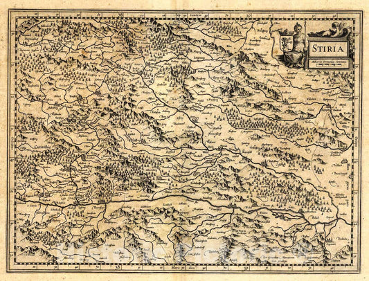 Historic Map : 1649 Stiria [Eastern Austria] : Vintage Wall Art