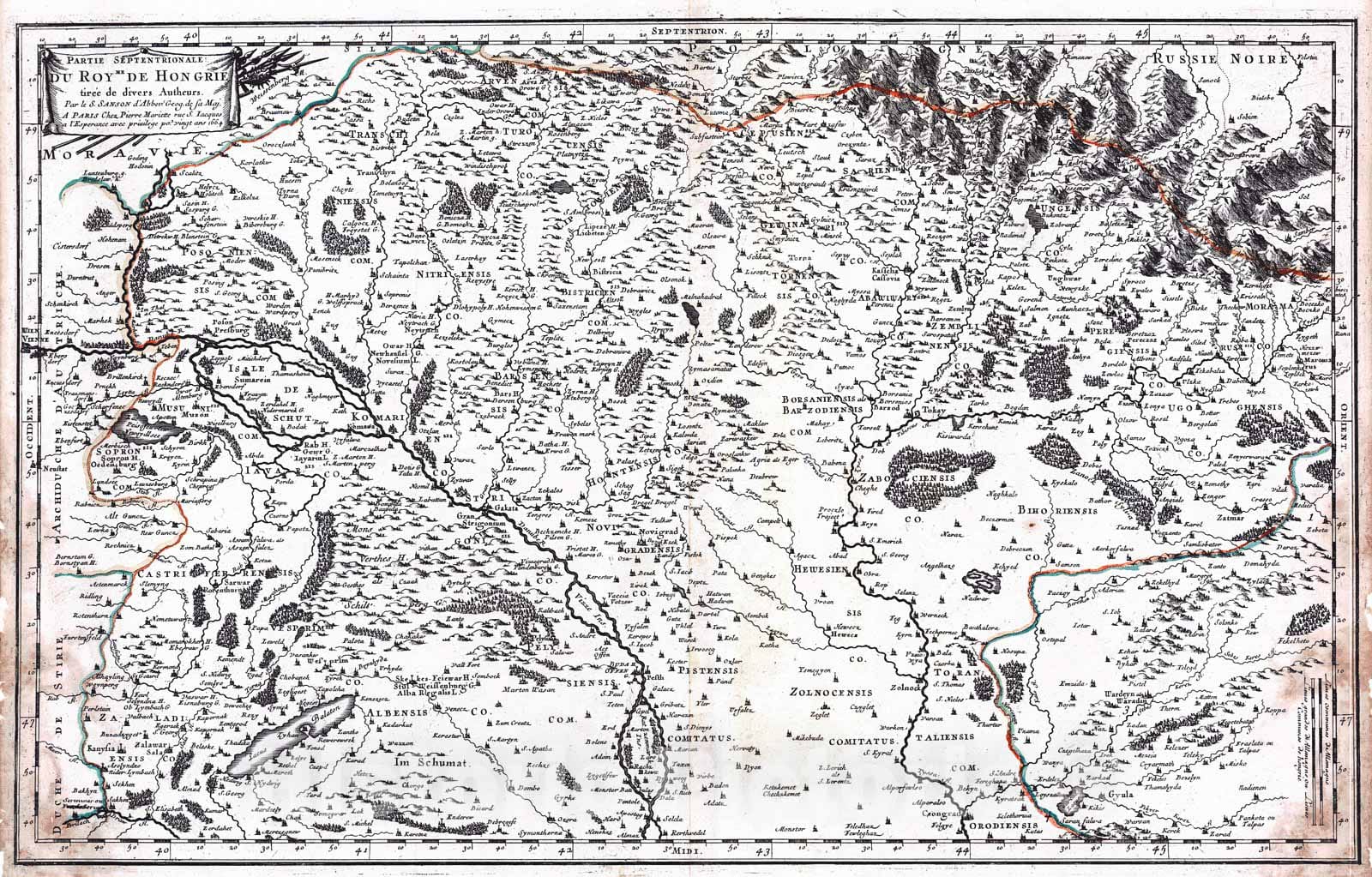 Historic Map : 1657 Portie Septentrionale : Vintage Wall Art