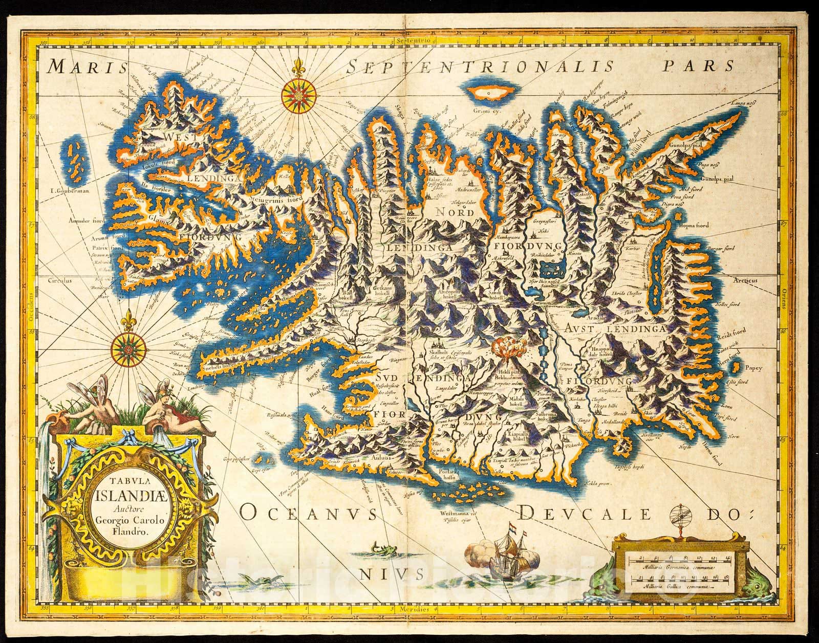 Historic Map : 1658 Tabvla Islandiae / Auctore Georgio Carolo Flandro : Vintage Wall Art
