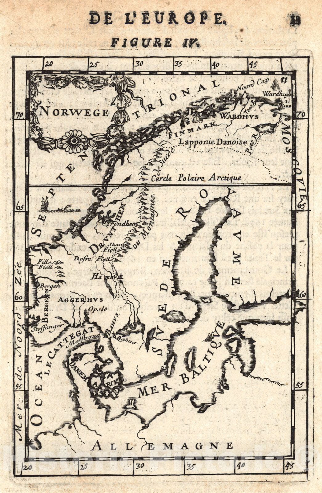 Historic Map : 1683 Norwege : Vintage Wall Art