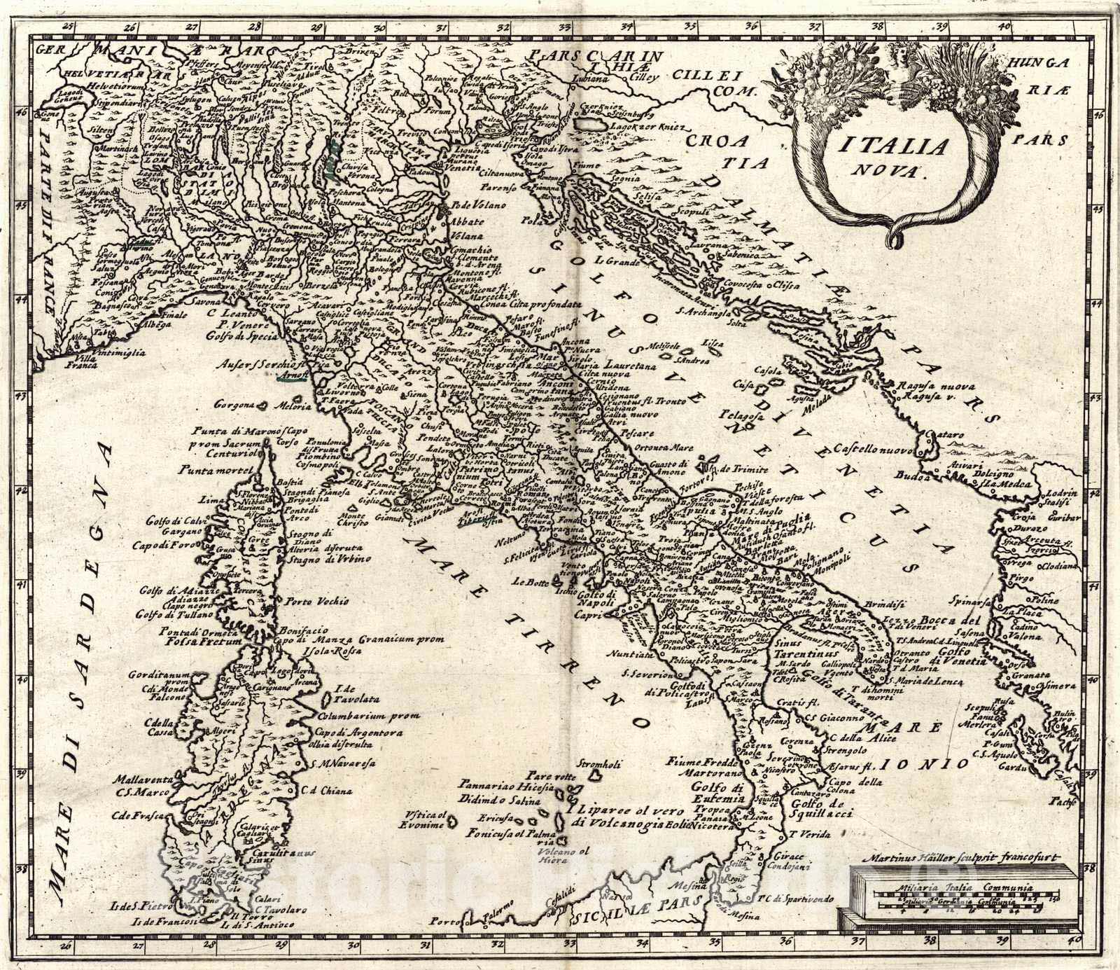 Historic Map : 1686 Italia Antigua : Vintage Wall Art