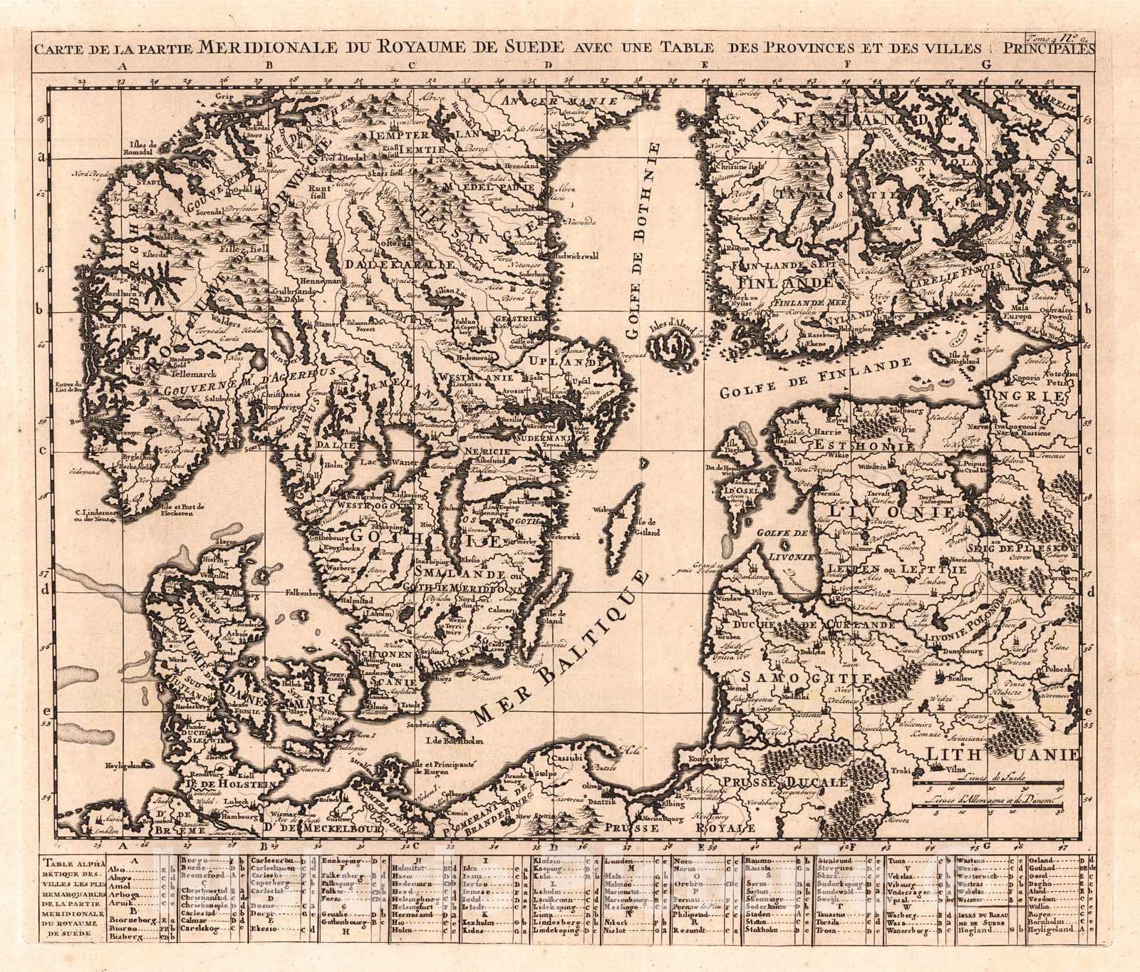 Historic Map : 1710 Carte de la Partie Meridionale : Vintage Wall Art