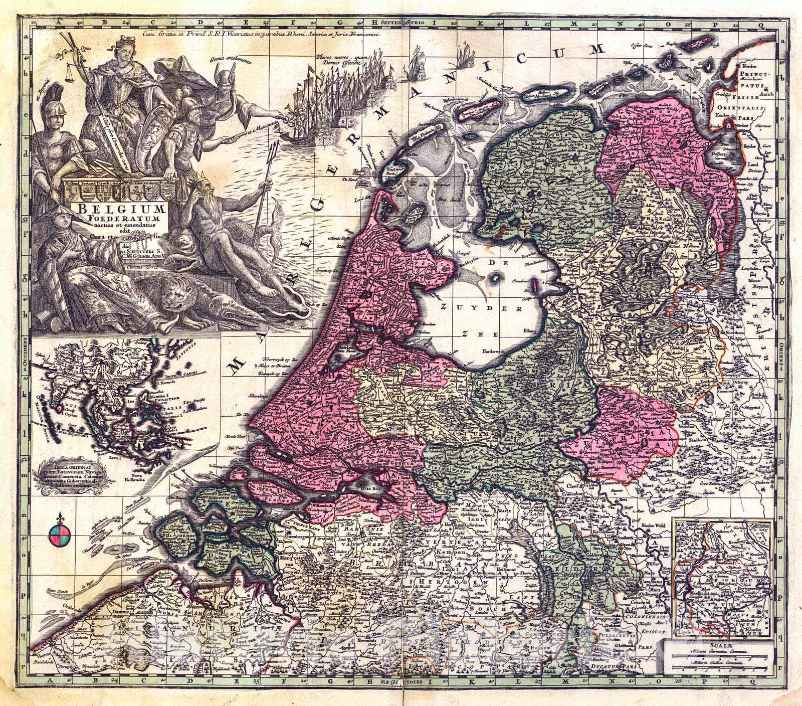 Historic Map : 1745 Belgium Foederatum auctius et emendatius : Vintage Wall Art