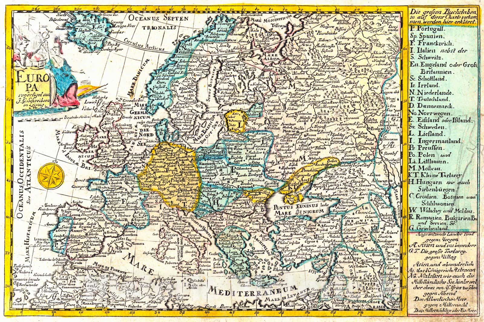 Historic Map : 1749 Europa : Vintage Wall Art