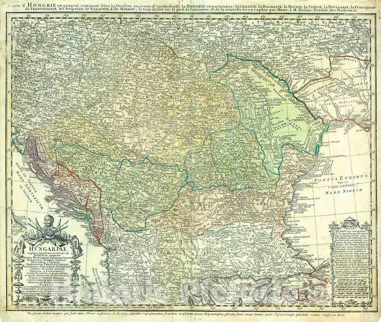 Historic Map : 1750 Hungariae : Vintage Wall Art