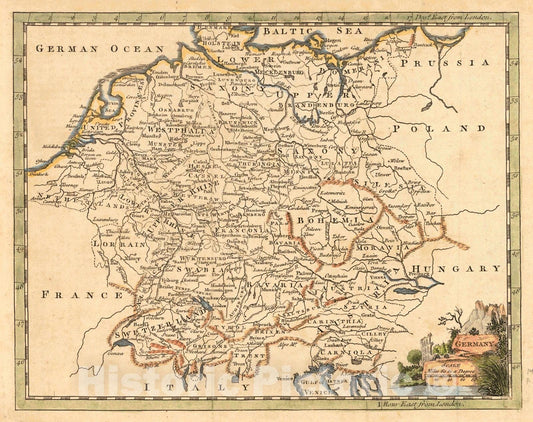 Historic Map : 1763 Germany : Vintage Wall Art