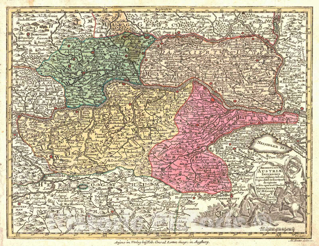 Historic Map : 1770 Archiducatus Austriae Inferioris : Vintage Wall Art