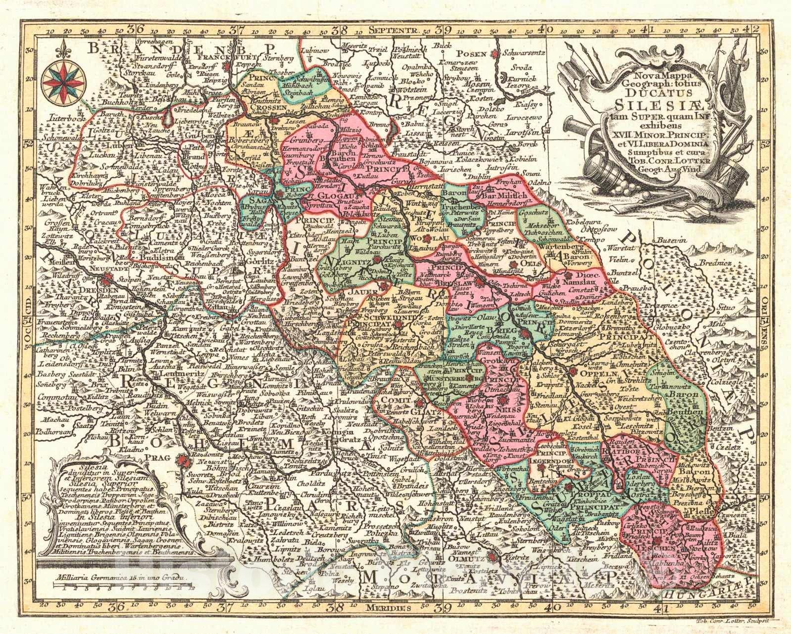 Historic Map : 1770 Ducatus Silesiae : Vintage Wall Art