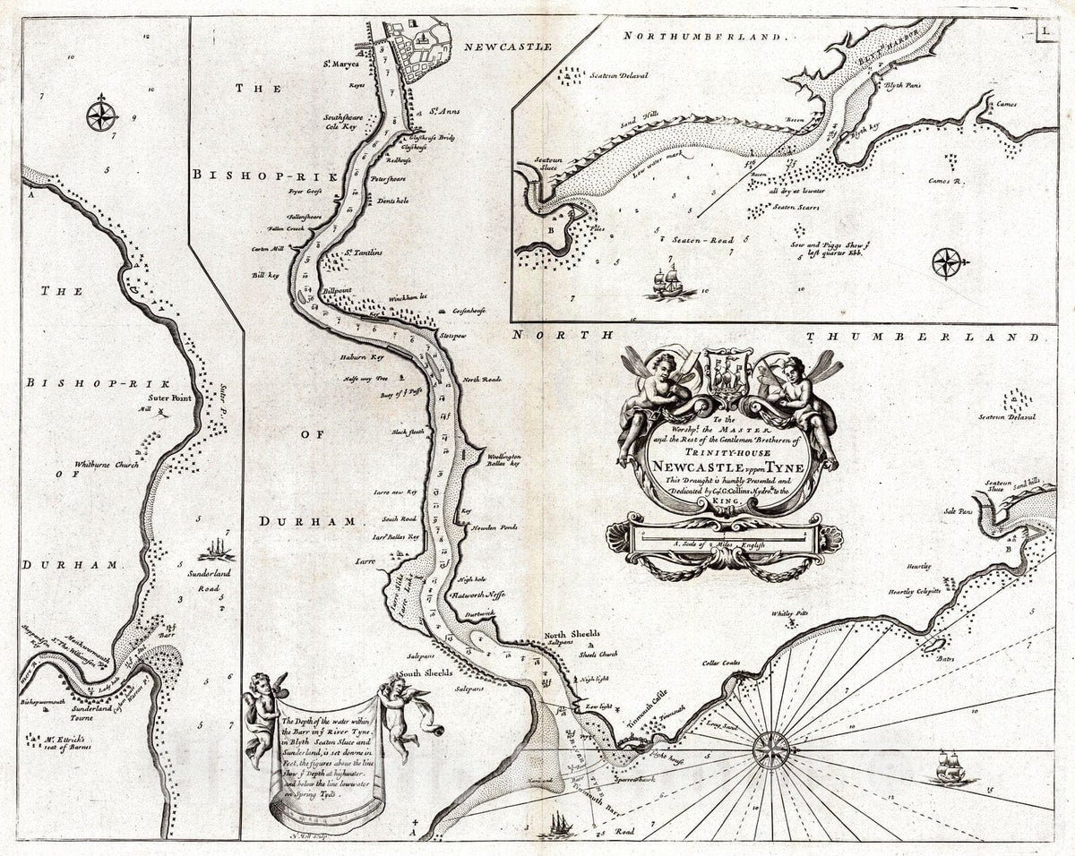 Historic Map : 1781 Newcastle Uppon Tyne : Vintage Wall Art