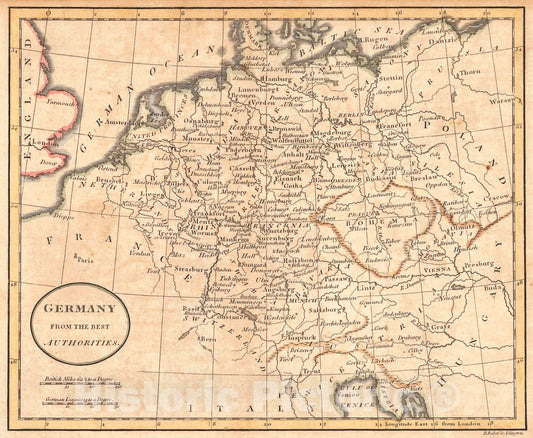Historic Map : 1789 Germany from the Best Authorities : Vintage Wall Art