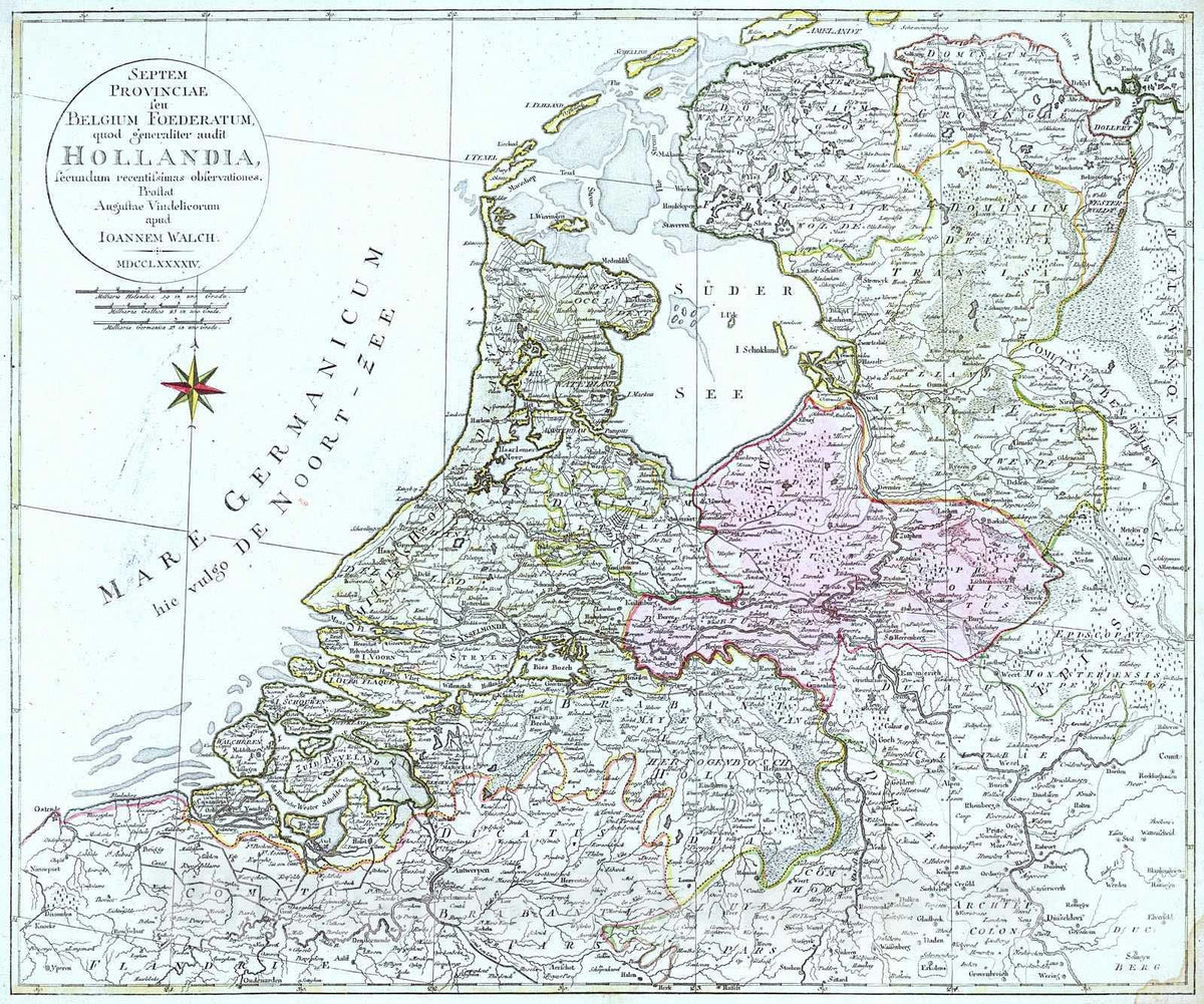 Historic Map : 1794 Septem Provinciae Feu Belgium Faederatum, Quad Generaliter Audit Hollandia : Vintage Wall Art