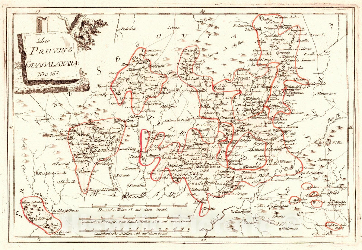 Historic Map : 1797 Die Provinz Guadalaxara : Vintage Wall Art