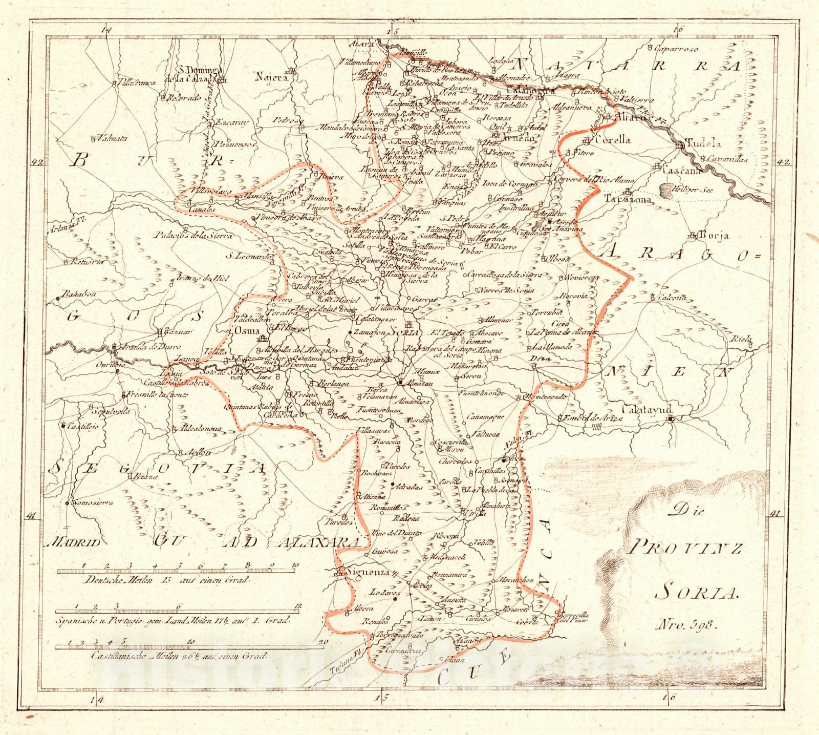 Historic Map : 1797 Die Provinz Soria : Vintage Wall Art