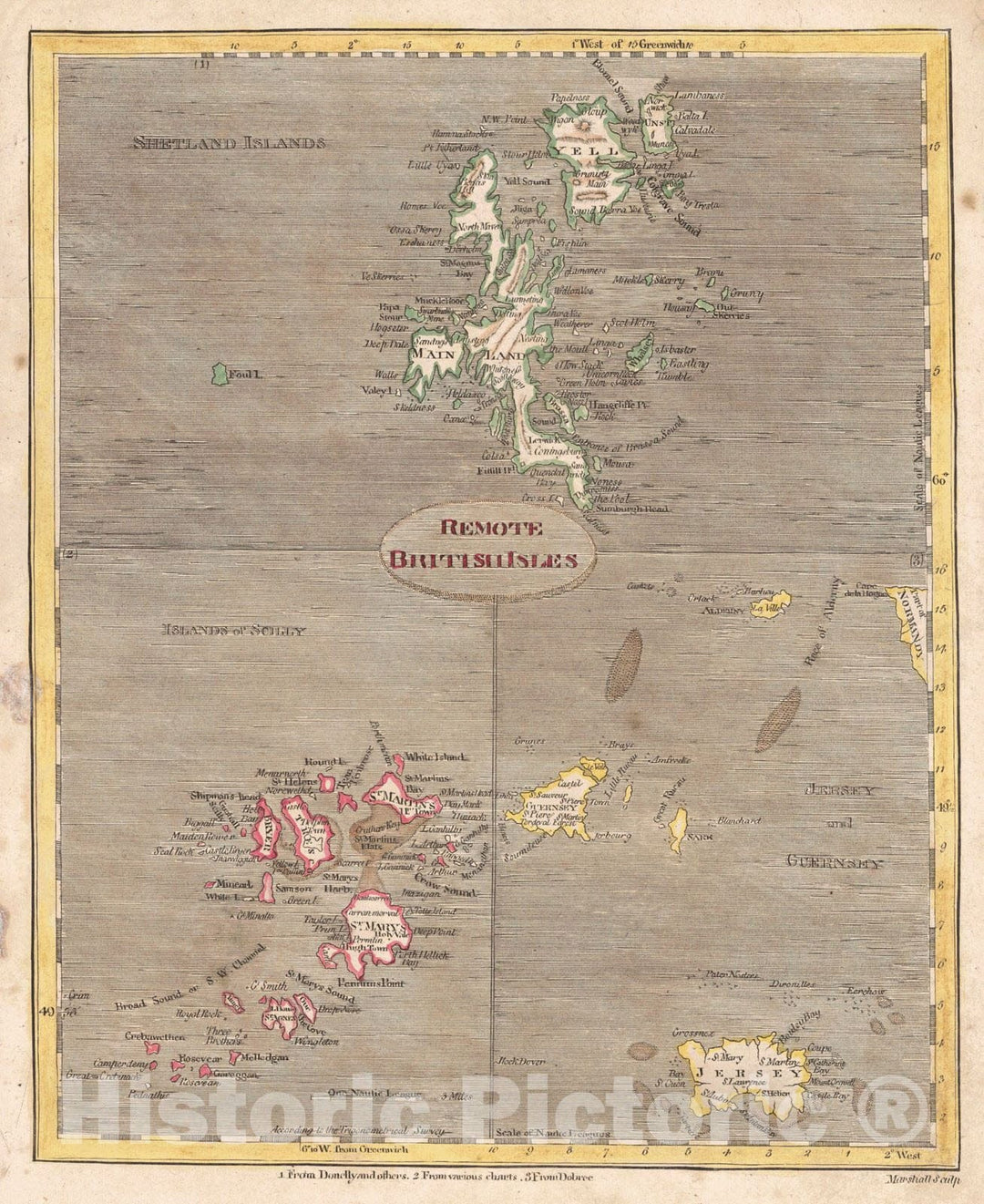 Historic Map : 1805 Remote British Isles : Vintage Wall Art