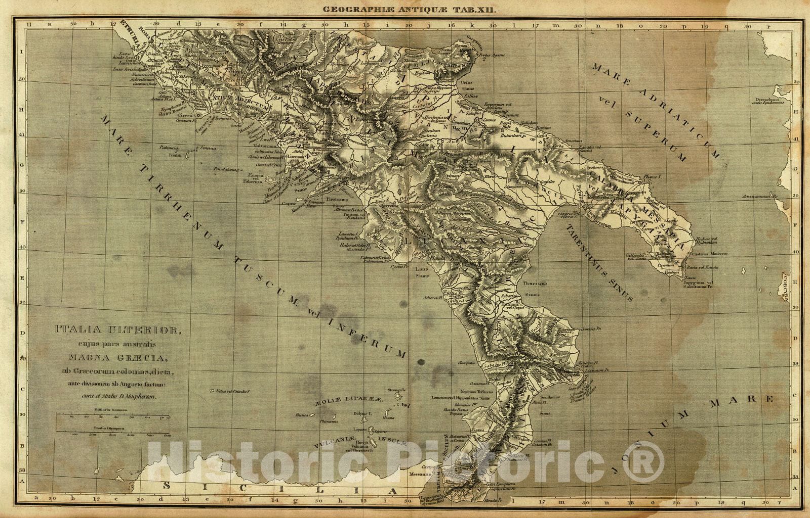 Historic Map : 1806 Italia Ulterior enjus pars anstralis Magna Graecia : Vintage Wall Art