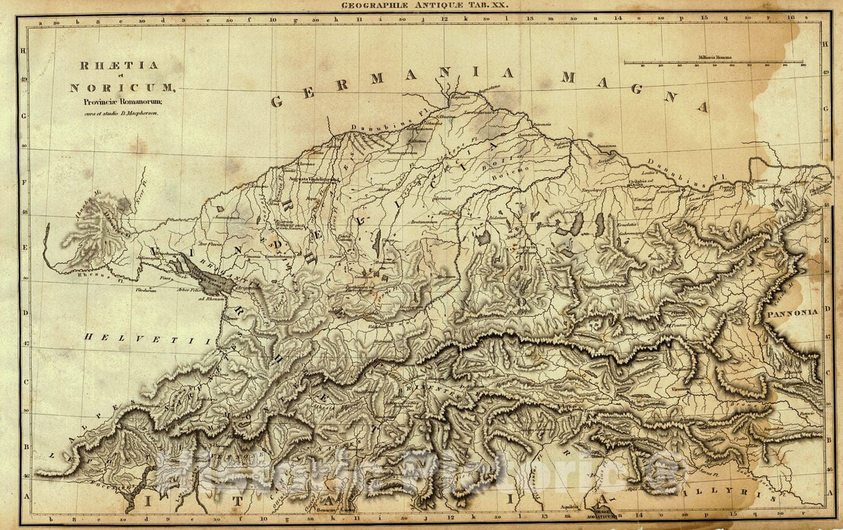 Historic Map : 1806 Rhaetia et Noricum, Provinciae Romanorum  : Vintage Wall Art