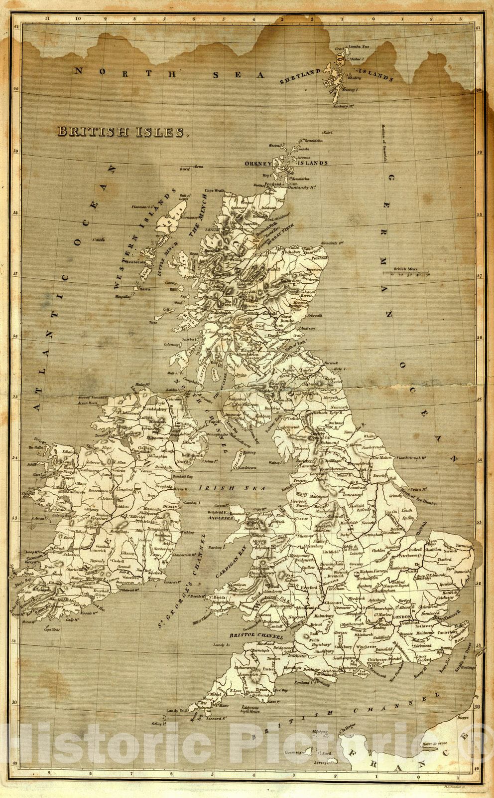 Historic Map : 1806 British Isles : Vintage Wall Art