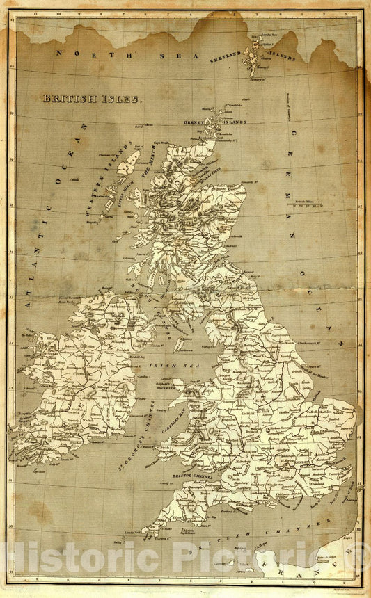 Historic Map : 1806 British Isles : Vintage Wall Art