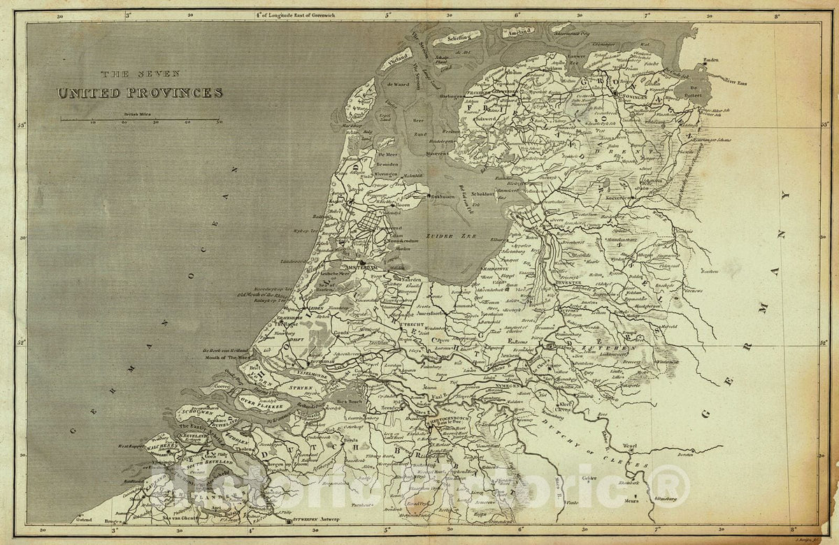 Historic Map : 1806 The Seven United Provinces : Vintage Wall Art