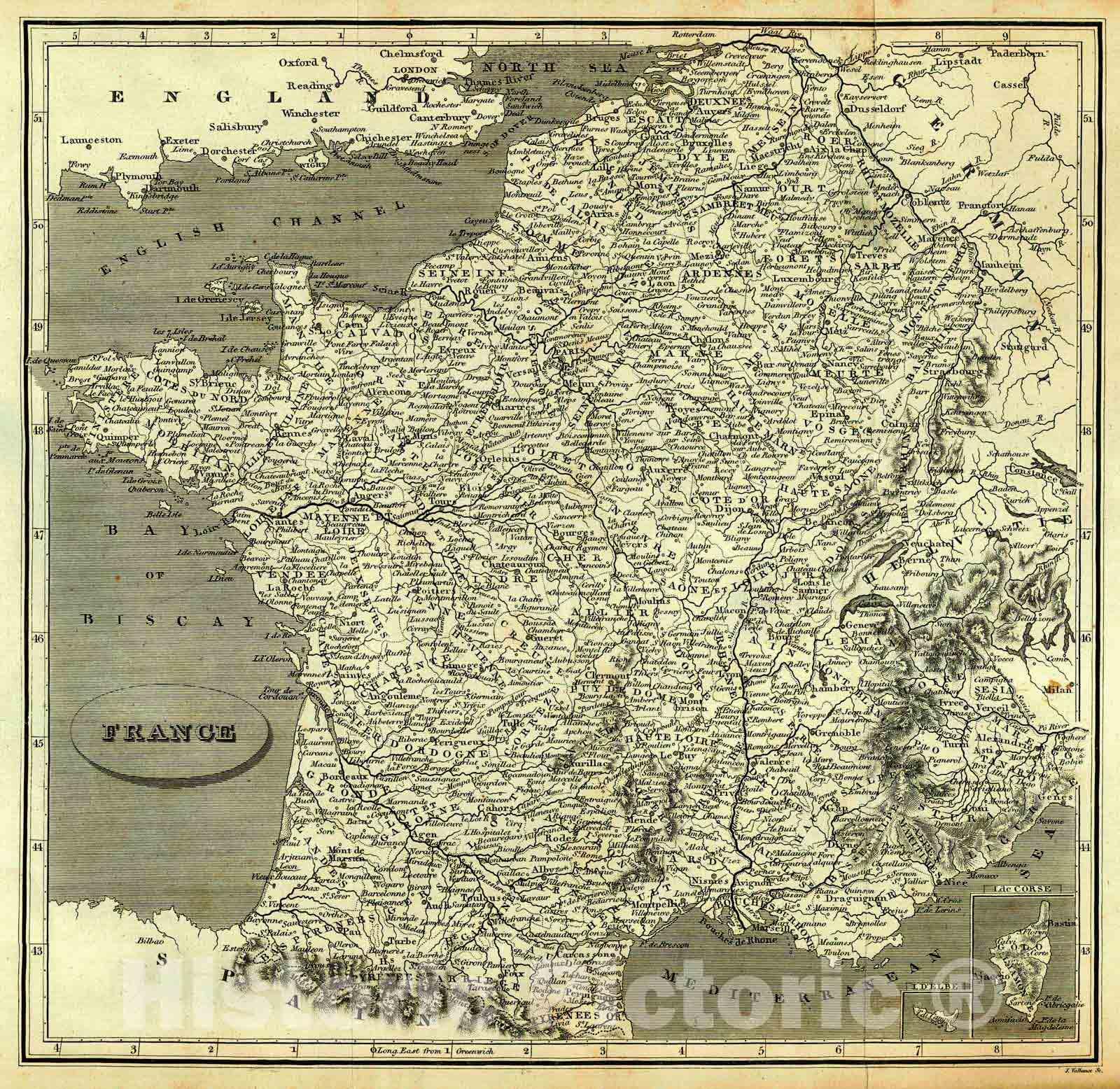 Historic Map : 1806 France : Vintage Wall Art