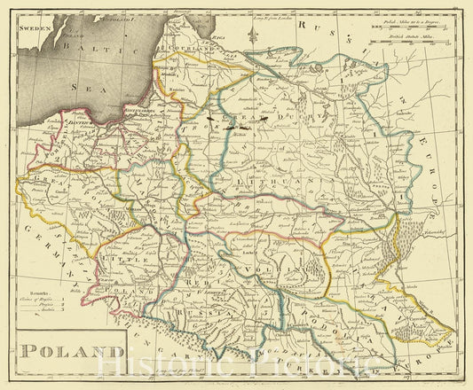 Historic Map : 1814 Poland : Vintage Wall Art