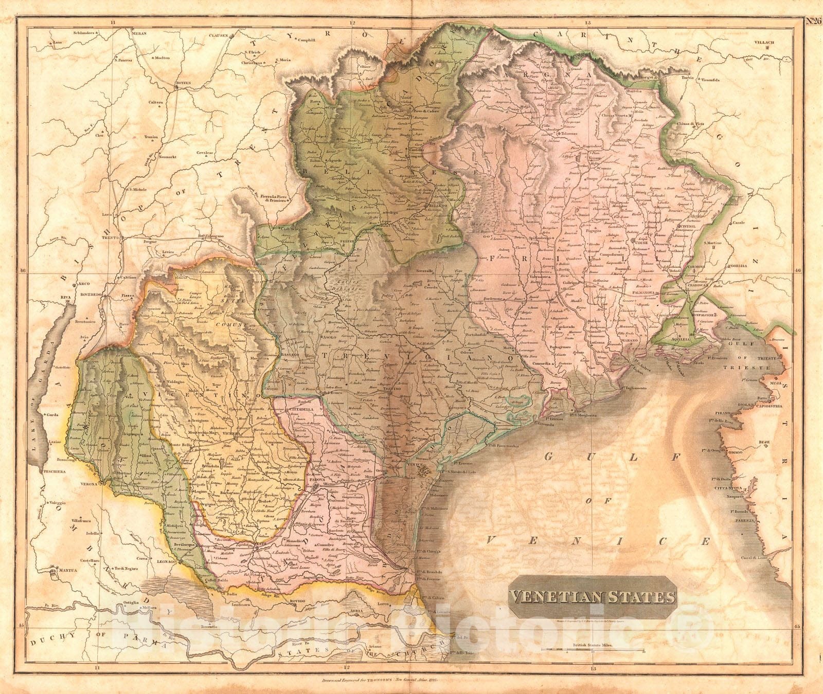 Historic Map : 1817 Venetian States : Vintage Wall Art