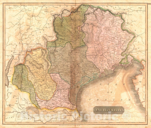 Historic Map : 1817 Venetian States : Vintage Wall Art