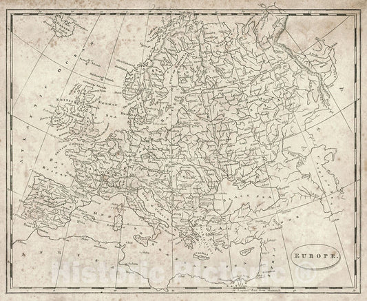 Historic Map : 1819 Europe : Vintage Wall Art