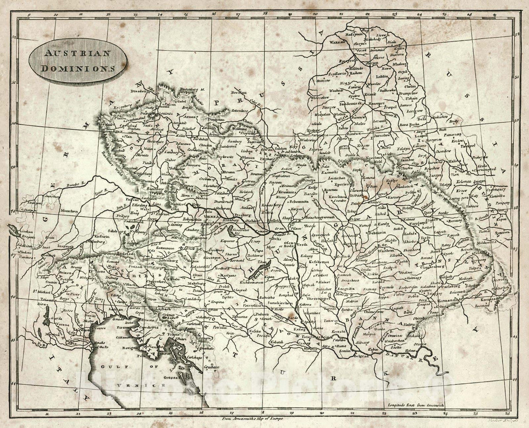 Historic Map : 1819 Austrian Dominions : Vintage Wall Art