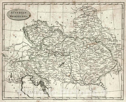 Historic Map : 1819 Austrian Dominions : Vintage Wall Art