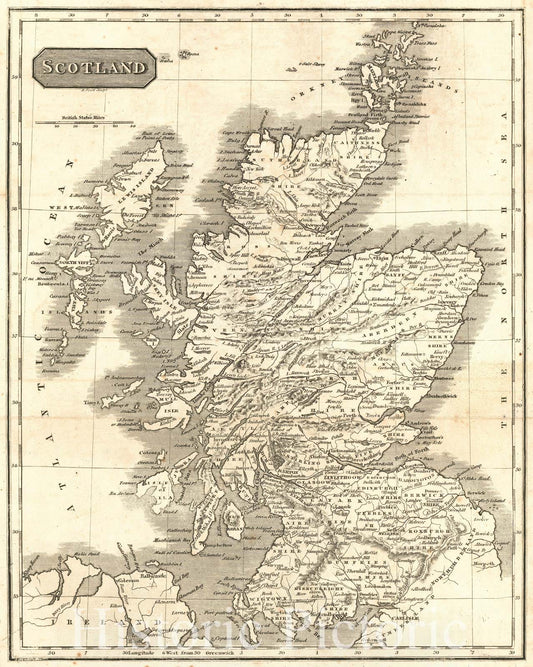 Historic Map : 1819 Scotland : Vintage Wall Art