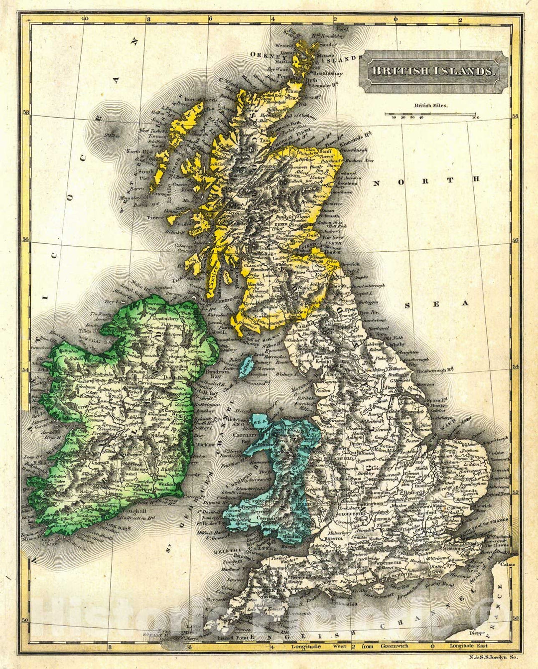 Historic Map : 1822 British Isles : Vintage Wall Art