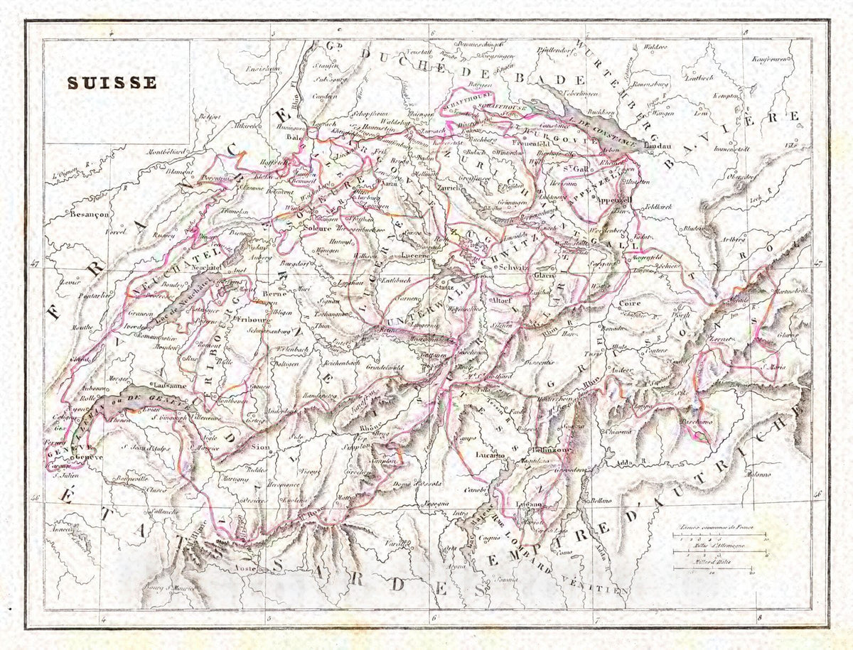 Historic Map : 1822 Suisse : Vintage Wall Art