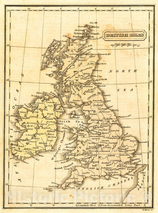 Historic Map : 1824 British Isles : Vintage Wall Art