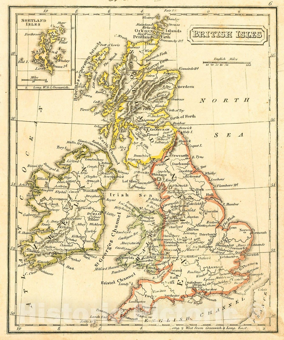 Historic Map : 1826 British Isles : Vintage Wall Art