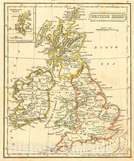 Historic Map : 1826 British Isles : Vintage Wall Art