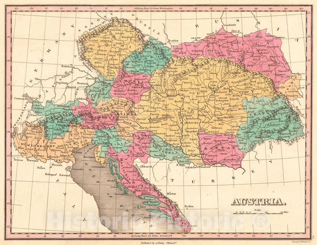 Historic Map : 1829 Austria : Vintage Wall Art
