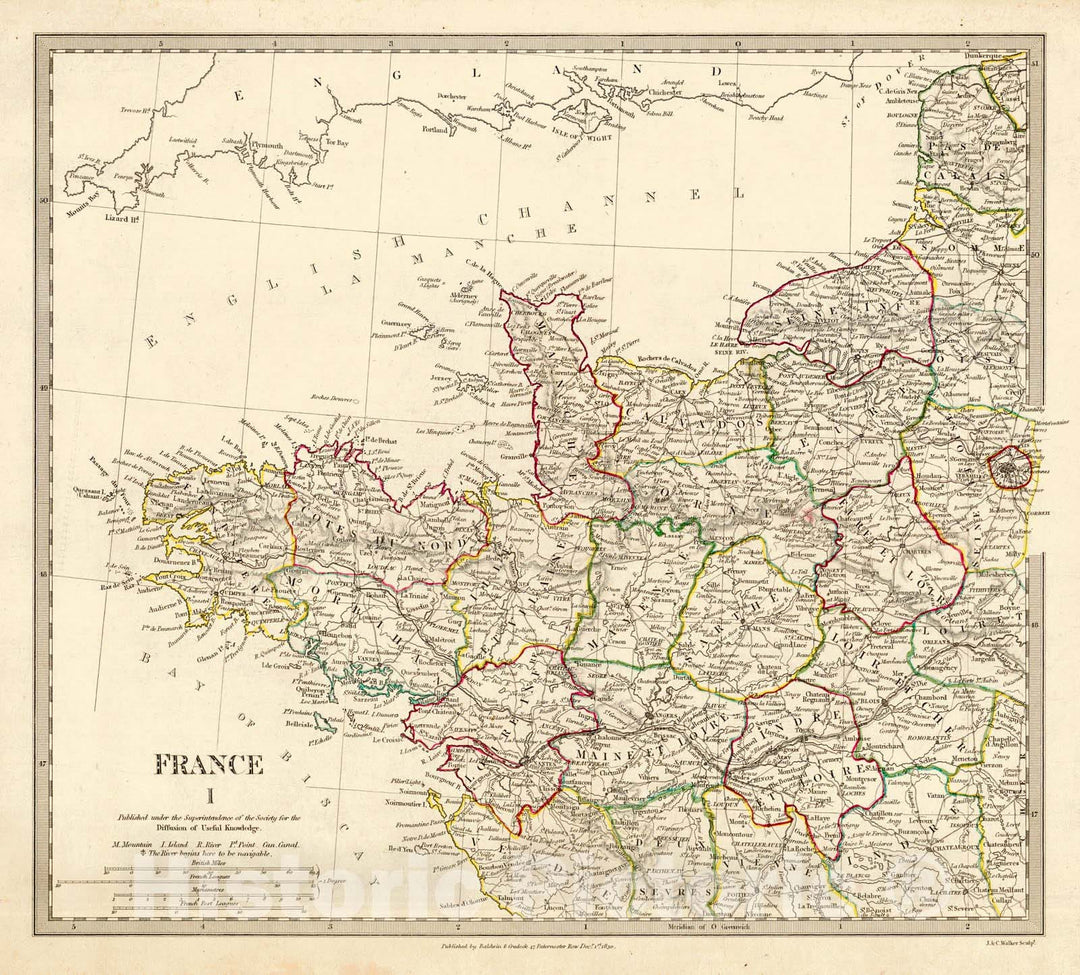 Historic Map : 1830 France I : Vintage Wall Art
