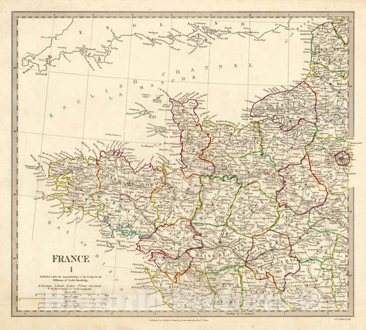Historic Map : 1830 France I : Vintage Wall Art
