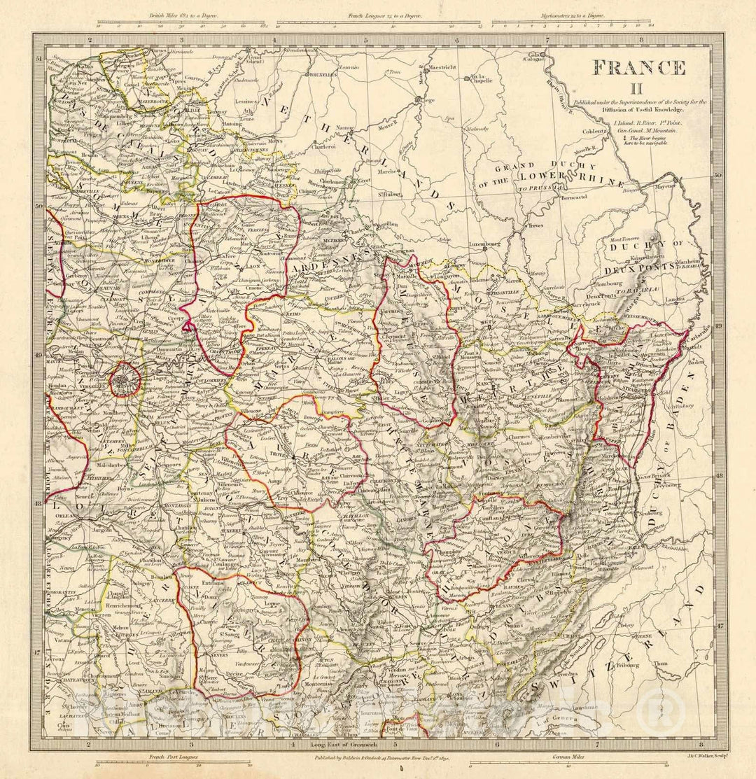 Historic Map : 1830 France II : Vintage Wall Art