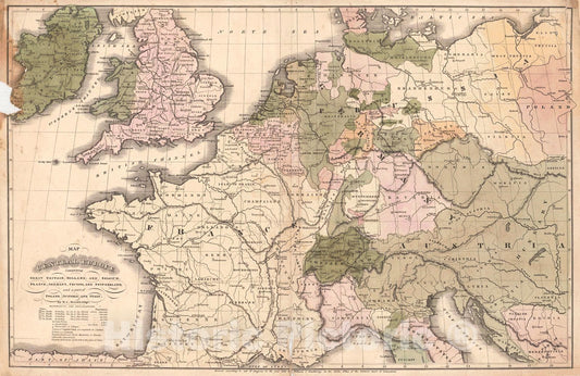 Historic Map : 1832 Map of Central Europe : Vintage Wall Art