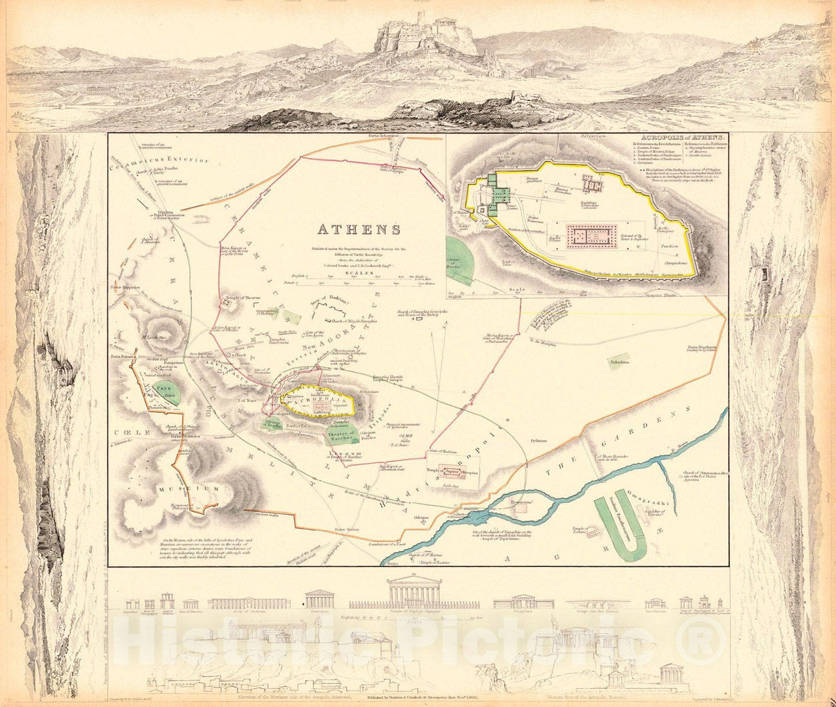 Historic Map : 1832 Athens : Vintage Wall Art