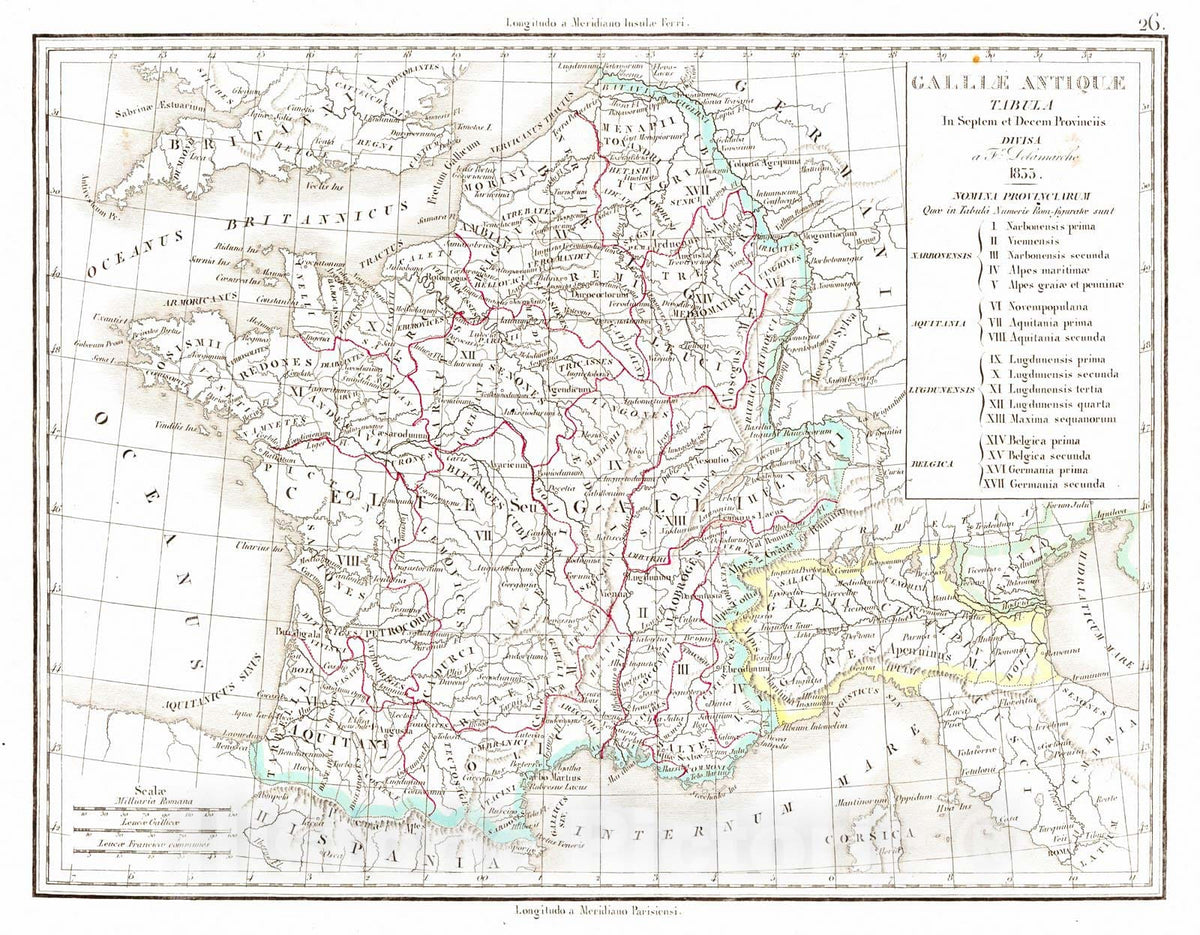 Historic Map : 1834 Galla Antiquae : Vintage Wall Art