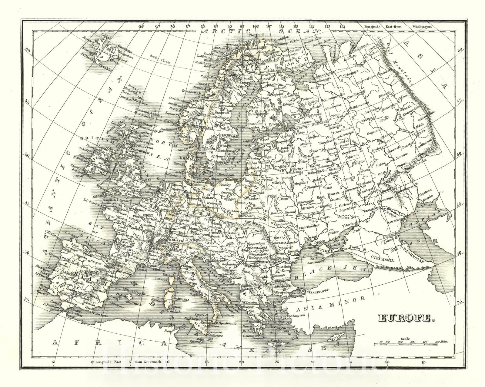 Europe 1835 Historical Map Print