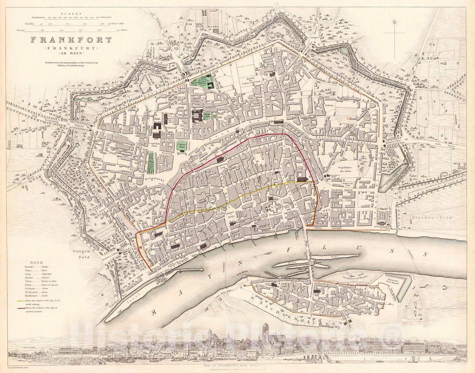 Historic Map : 1837 Frankfort : Vintage Wall Art