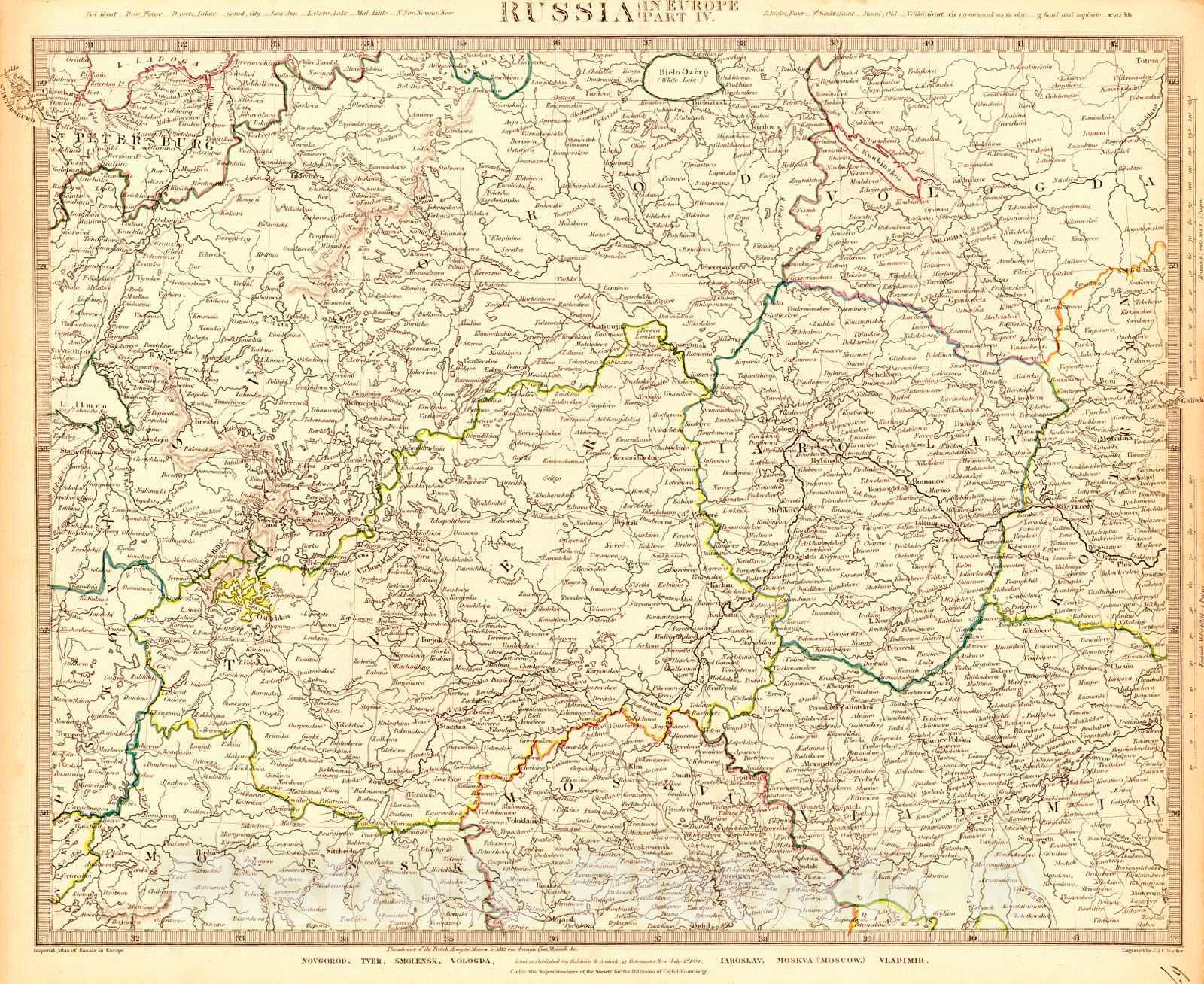 Historic Map : 1838 Russia in Europe Part IV : Vintage Wall Art